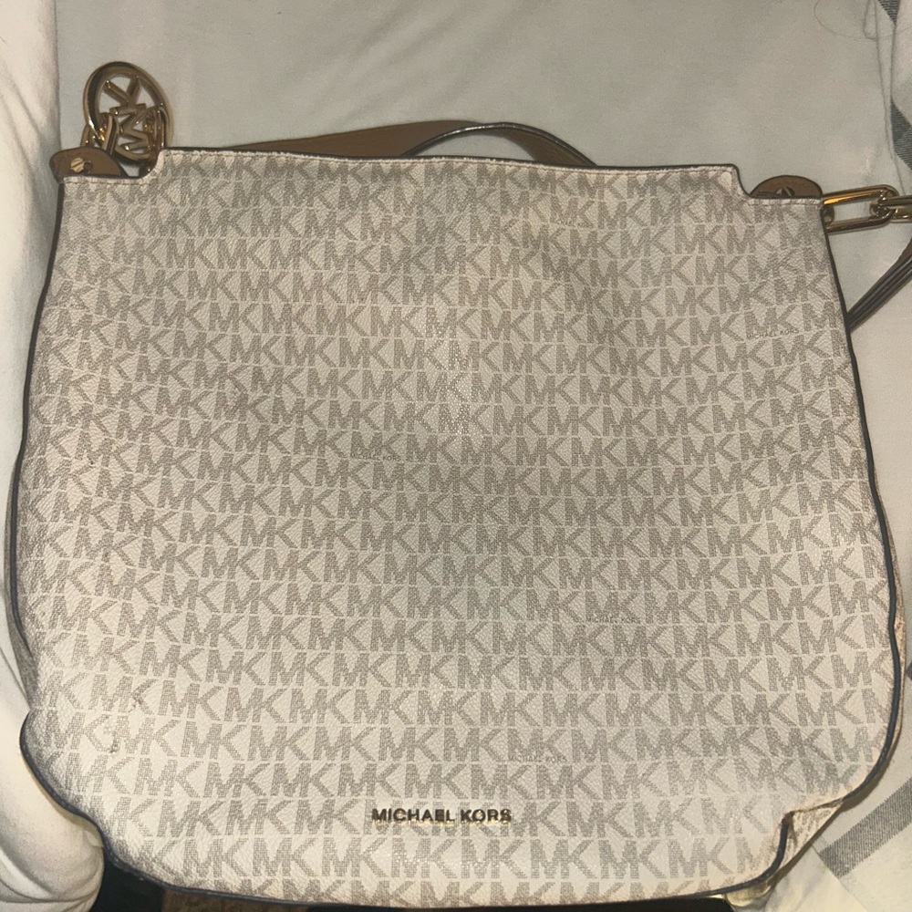 Michael Kors White and Tan Women's Bag